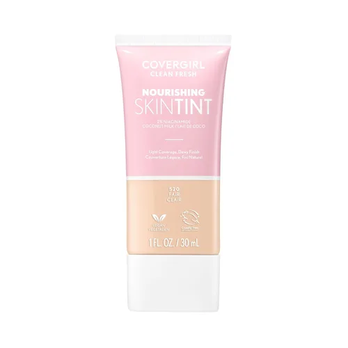 Miniatura 19 de COVERGIRL Clean Fresh Tinte para piel nutritivo, 550 Claro/Medio, base líquida, acabado húmedo, infundido con coco y aloe, fórmula vegana 550