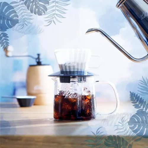 Miniatura 2 de Kalita Gotero de café Wave Pour Over, tamaño 185, rinde 16-26 oz, máquina para hacer una taza, vidrio resistente al calor, patentado y portátil