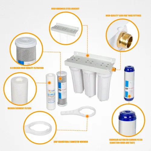 Miniatura 3 de Sistema de Filtro de Agua Externo para RV Filtro de Agua para RV Sistema de Almacenamiento Instalado con Soporte, Sistema de Filtración