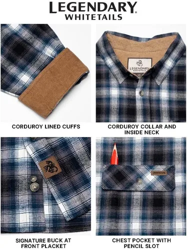 Miniatura 6 de Legendary Whitetails Camisa de franela de manga larga con botones para hombre, 100% algodón