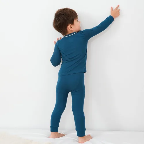 Miniatura 3 de pureborn Conjunto de pijama para bebé, ropa de dormir de algodón de manga larga ajustada para niños y niñas, 2 piezas, 18M-7Y