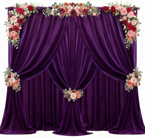 Miniatura 29 de Cortinas de fondo azul bebé de 10 pies x 10 pies, tela de gasa chiffon transparente sin arrugas, tela de fondo fotográfico drapeada para arco
