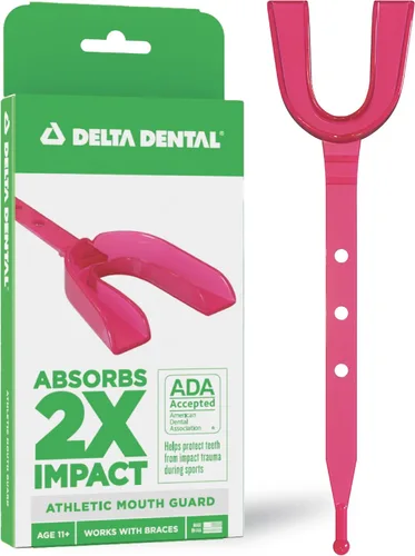 Miniatura 11 de Delta Dental Protector bucal deportivo con correa, aceptado por la ADA, 2 veces la absorción de impactos, funciona con aparatos ortopédicos