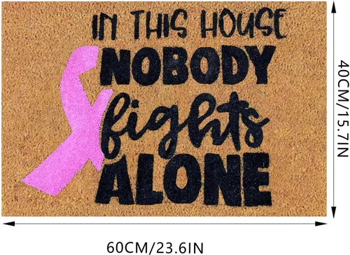 Miniatura 2 de Felpudos de 24 x 16 pulgadas, diseño de cinta rosa para concientización sobre el cáncer de mama, para mujeres, jóvenes, niñas, regalos