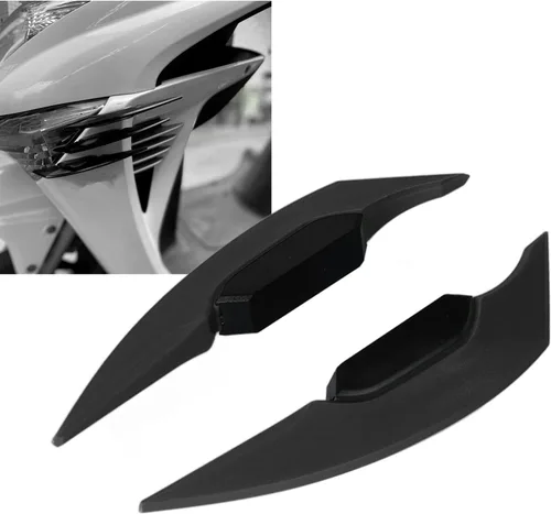 Miniatura 3 de Akozon 1 juego de alerón aerodinámico para motocicleta, compatible con motocicletas universales y bicicletas eléctricas (negro)