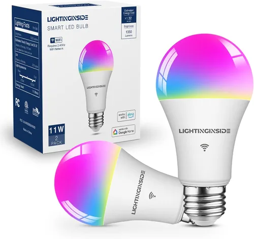 Miniatura 10 de Lightinginside - Bombillas inteligentes de 100W equiv., 1350LM 11W, bombilla inteligente que funciona con Alexa/Google Home/Smart Life, A19 E26