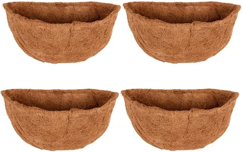 Miniatura 6 de 1 forros de coco de 18 pulgadas para macetas semicirculares, medio círculo, fibra de coco de repuesto para cestas colgantes de pared, 1 unidad