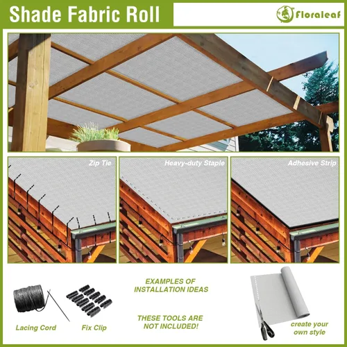 Miniatura 4 de Tela de sombra para exteriores de 8 x 18 pies, rollo de tela con 95% de bloqueo UV, para pérgola, cochera, patio, terraza, toldo, jardín, patio