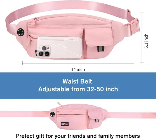 Miniatura 4 de MAXTOP Lrage - Riñonera cruzada para mujeres y hombres, unisex, resistente al agua, para entrenamiento, correr, senderismo, viajes, Rosado