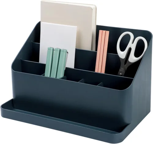 Miniatura 9 de BLUE GINKGO Bandeja de escritorio – Organizador fabricado en Corea para notas, bolígrafos, lápices y accesorios (doble cara, beige)