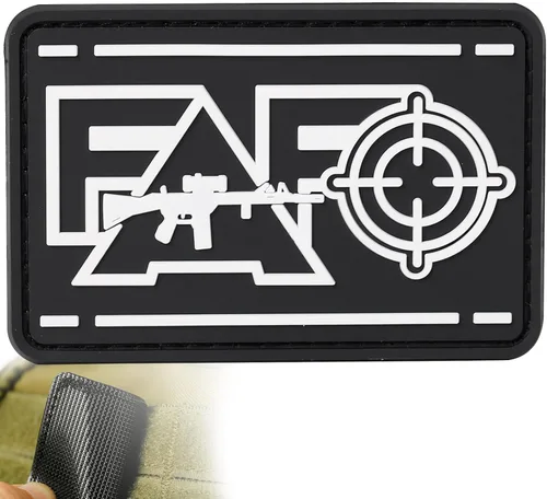 OCQOTAT FAFO - Parches tácticos con gancho y bucle, con protección de PVC para joder y descubrir, divertido parche para chaleco, mochilas, Black