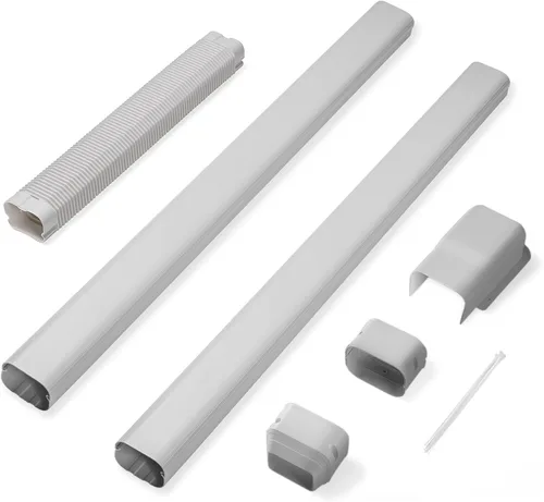 TURBRO 3 '' W × 7.5' L Línea decorativa PVC Kit de cubierta para mini split y aire acondicionado central, sistemas de bombas de calor de CA