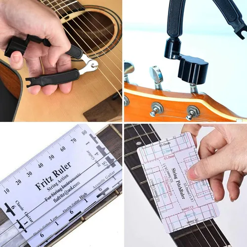 Miniatura 5 de Kit de herramientas de guitarra de 25 piezas, accesorios de guitarra, regalos para hombres, kit de reparación de guitarra, herramientas de luthier