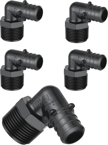 Miniatura 11 de Paquete de 10 unidades EFIELD Poly PPSU Barb Crimp Pex Fitting 1/2" X3/4" Macho NPT Adaptador, agua potable, (PPSU1807104)