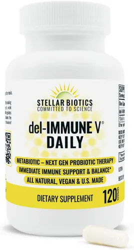 Miniatura 6 de Del-Immune V Daily de Stellar Biotics, Apoyo inmune y salud intestinal totalmente natural, Cuidado inmediato, Metabiótico: Terapia probiótica