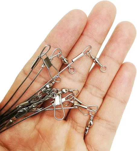 Miniatura 5 de Fishing Wire Leaders for Bottom Rigs: 10pcs 1/2/3 Arm Saltwater Hi-Low Rig Leaders with Swivels Snap for Trolling Pier Surf Fishing Tackle - Arm