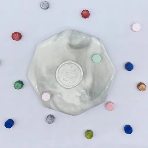 Miniatura 6 de 200 cuentas de cera de sellado blancas perla, cuentas de cera octogonales para envolver regalos de Navidad, sobres de tarjeta de regalo Perla blanca