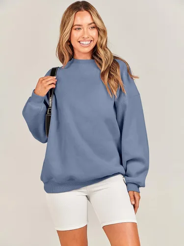 Miniatura 6 de ANRABESS Sudaderas de gran tamaño con capucha para mujer, cuello redondo, sin botones, ropa casual de otoño, ropa de preparación, adolescentes