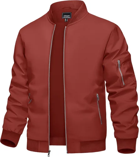 Miniatura 22 de TACVASEN Chaqueta bomber para hombre, ligera, casual, primavera, otoño, cortavientos, con cremallera y bolsillo