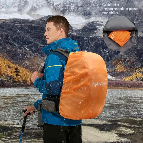Miniatura 6 de SPEEDPARK - Mochila de senderismo de 40 L, impermeable, mochila de uso diario con cubierta contra la lluvia, mochilas de senderismo al aire libre Un