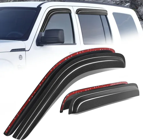 Miniatura 9 de Auto Dynasty 4 piezas viseras de ventana con patrón de fibra de carbono compatibles con Chrysler PT Cruiser 2001-2010, deflectores de ventana