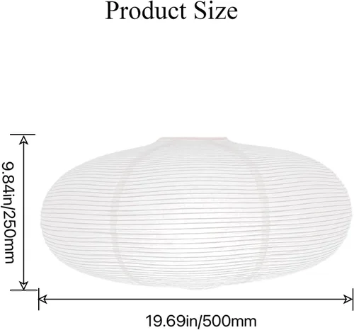 Miniatura 2 de Pantallas de linterna de papel (19.69 pulgadas), pantalla de papel oblato colgante, linterna china grande blanca, pantalla de iluminación colgante