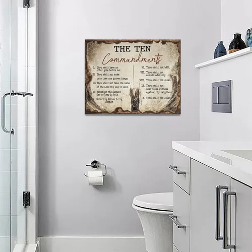 Miniatura 6 de Arte de Pared de los Diez Mandamientos, 10 Mandamientos, Versículo Bíblico Cristiano, Imágenes de las Escrituras Religiosas, Decoración de Pared