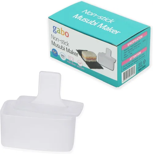 Miniatura 4 de GABO Fabricante de Musubi antiadherente, molde de prensa, seguridad certificada, no tóxico, libre de BPA (blanco)