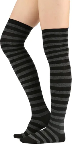 Miniatura 4 de Calcetines largos por encima de la rodilla, con rayas, para mujer.
