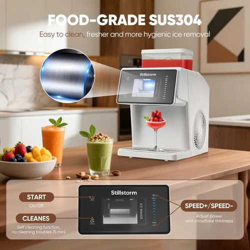 Miniatura 4 de Stillstorm Máquina de hielo afeitado Máquina de cono de nieve No necesita hielo, máquina de copo de nieve con tecnología RapidChill, Auto-Clean