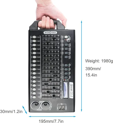 Miniatura 5 de Controlador de luz de escenario DMX 512 - Controlador de luces DMX de 512 canales con programa integrado y función de interruptor DIP RDM
