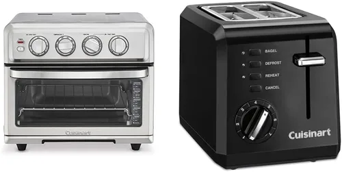 Cuisinart Freidora de aire + horno tostador de convección, horno 8-1 con opciones para hornear, parrilla, asar y calentar y tostadora de plástico