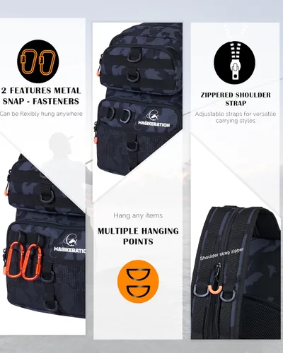 Miniatura 2 de Fishing Backpack with Rod Holders,900D Oxford Water-Resistant Fishing Gear,42L Large Storage Tackle Bag for Men