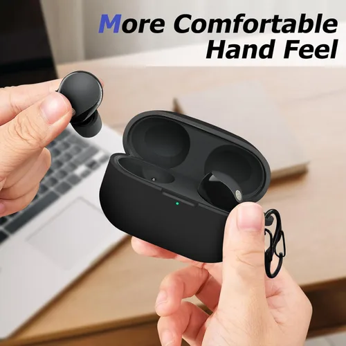 Miniatura 5 de Funda compatible con Sony WF-1000XM5, funda protectora de silicona para auriculares inalámbricos Sony XM5, LED frontal visible (negro)