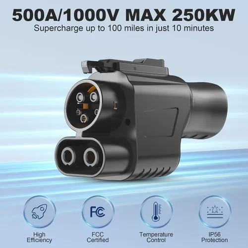Miniatura 2 de Adaptador NACS a CCS1, adaptador de cargador rápido NACS máximo de 500 A 1000 V, compatible con supercargadores Tesla para CCS1 EVs, certificado ETL
