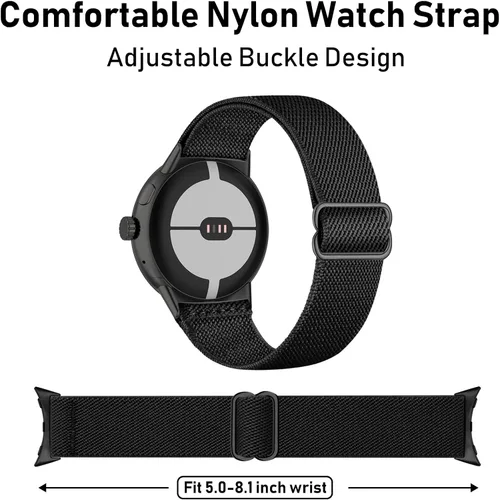 Miniatura 3 de Paquete de 5 correas elásticas de nailon compatibles con Google Pixel Watch 4, 3, 1.614 in, Google Pixel 2, Google Pixel 2, correas elásticas