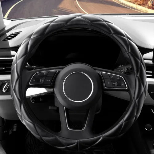 Miniatura 2 de YHONGJT - Funda de cuero de microfibra suave para volante, tamaño universal de 15 pulgadas, para mujeres y niñas, apta para vehículos, sedanes, SUV