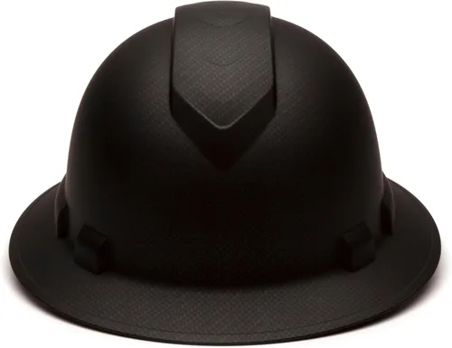 Miniatura 2 de Pyramex Ridgeline - Casco duro de ala completa con trinquete de 4 puntos, patrón de grafito negro mate