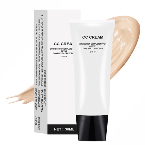 Miniatura 12 de CC Cream Ajuste del tono de piel para piel madura, corrección completa súper activa, ligera, hidratante, SPF 50, 1.0 fl oz (natural, 1.0 fl oz)