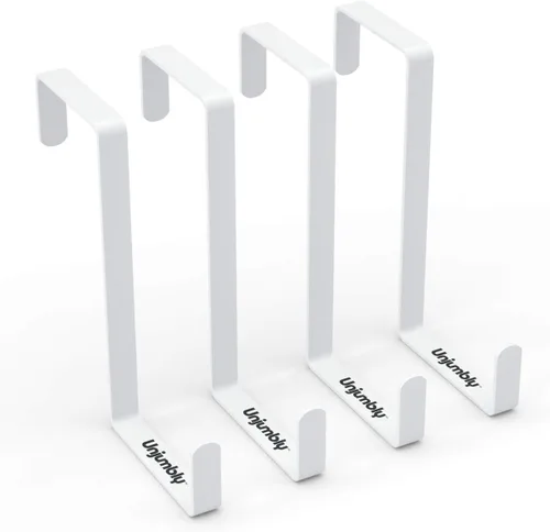 Miniatura 10 de Gancho para colgar sobre la puerta, paquete de 4 ganchos de metal resistente para colgar ropa, toallas, abrigos y más (negro)
