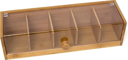 Miniatura 5 de Lipper International Caja de té de madera de bambú con 8 compartimentos, 12-3/8" x 7-3/8" x 3-3/5