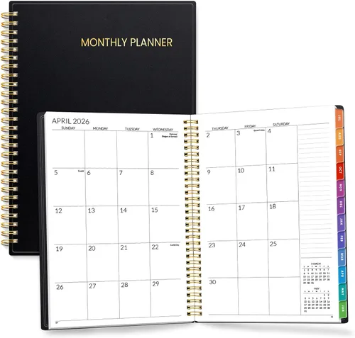 SUNEE Agenda mensual 2026-2027 – Calendario de 18 meses desde julio de 2026 a diciembre de 2027, agenda anual de 7 x 10 pulgadas con pestañas,