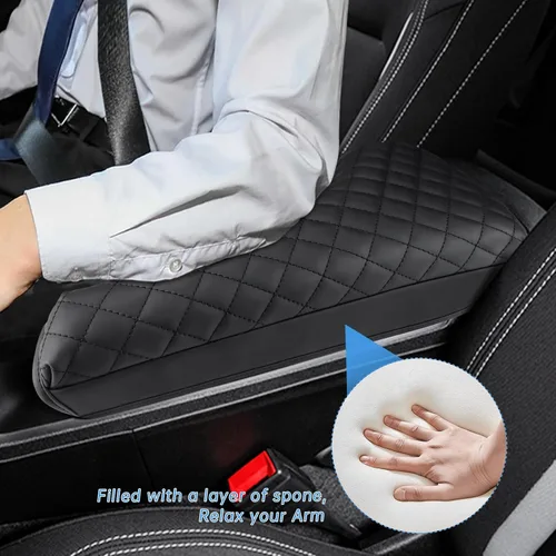 Miniatura 4 de INTGET Funda de consola central para Chevrolet Chevy Camaro 2016-2022 2023 2024, accesorios de cuero para reposabrazos central, protector de tapa