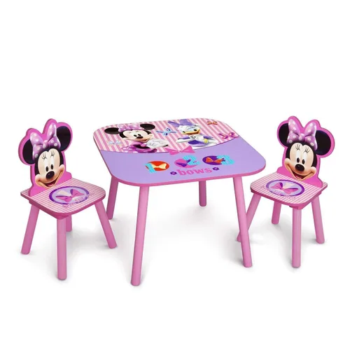Delta Children - Juego de mesa y sillas para niños con diseño de Disney Minnie Mouse, set de 3 piezas (incluye 2 sillas) - Ideal para hacer