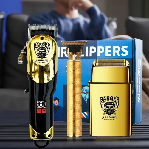 Miniatura 7 de Cortapelos para hombres profesionales, recortadora de barba inalámbrica y afeitadoras eléctricas para hombres, kit de corte de pelo de peluquero