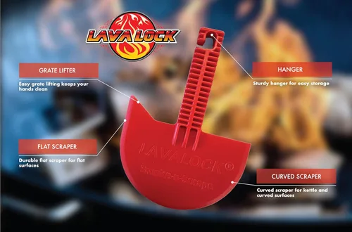 Miniatura 2 de LavaLock Smok-n-Scrape - Parrilla y raspador para ahumar, herramienta de limpieza para removedor de residuos para hervidor Weber, Weber Smokey