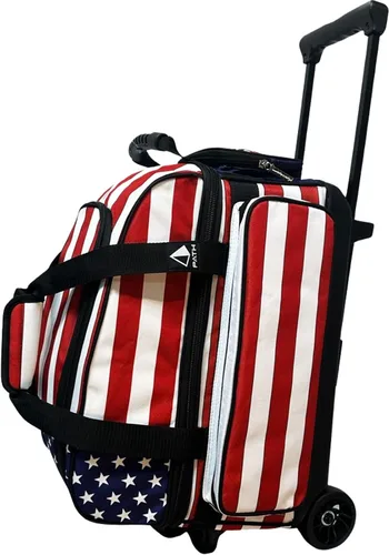 Pyramid Bolsa de Bolos Deluxe de Doble Rodillo para 2 Bolas con Gran Compartimento Separado para Zapatos (Hasta 2 Pares de Zapatos) y Bolsillos para