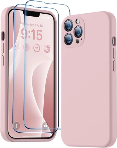 Miniatura 25 de BossKiss Funda compatible con iPhone 13 Pro, silicona de alta calidad mejorada [protección de cámara] [2 protectores de pantalla]
