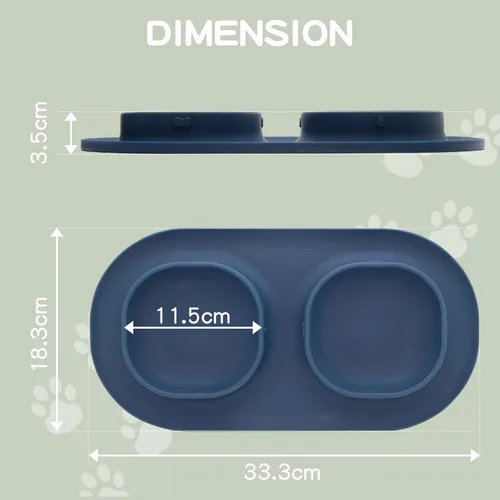 Miniatura 2 de Cuencos de comida para perros, cuencos para mascotas y cuencos de agua para perros con antiderrames y antideslizantes, cuencos alimentadores con Azul