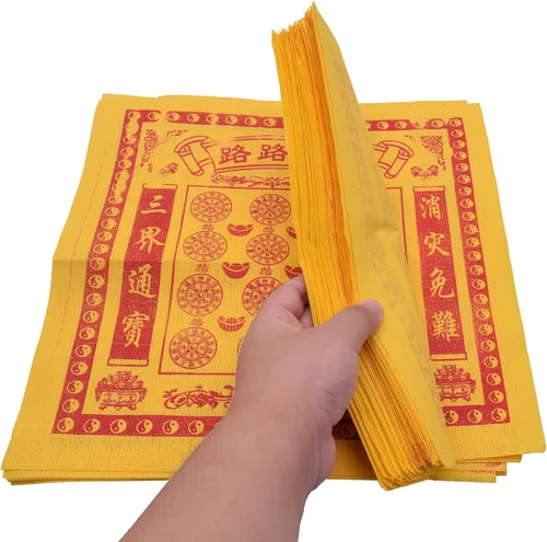 Miniatura 4 de Papel chino Joss Money-Ancestor Money-Yellow Burning Inciense Paper Money Hell Money Good Luck, ofrendas adoran a los antepasados y ayudan a